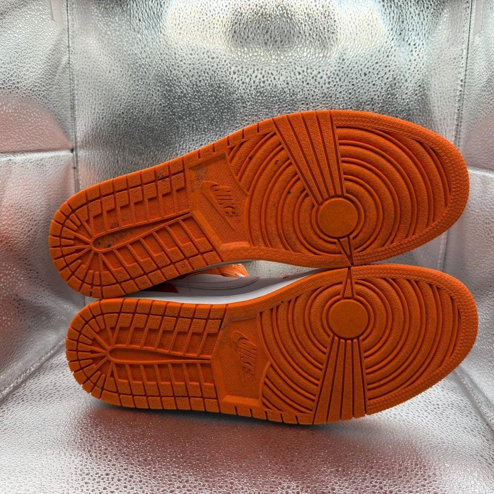 Size 12 Air Jordan 1 SE Mid Electro Orange White Mens Athletic Shoes‎ DM3531-800